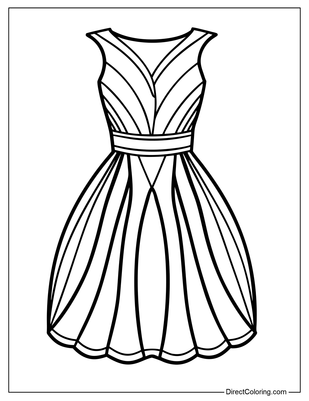 Cocktail Dress Coloring Page